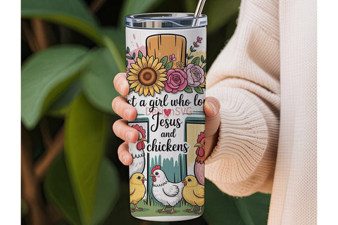Just a Girl Who Loves Jesus Tumbler Wrap Sublimation DesignSVG 