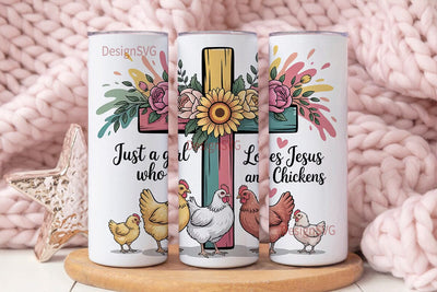 Just a Girl Who Loves Jesus Tumbler Wrap Sublimation DesignSVG 