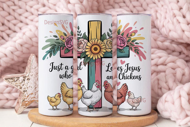 Just a Girl Who Loves Jesus Tumbler Wrap Sublimation DesignSVG 
