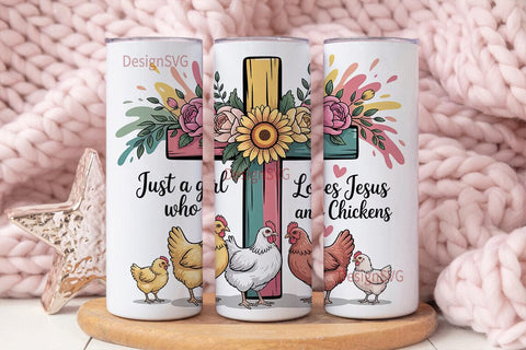Just a Girl Who Loves Jesus Tumbler Wrap Sublimation DesignSVG 