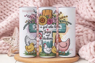 Just a Girl Who Loves Jesus Tumbler Wrap Sublimation DesignSVG 