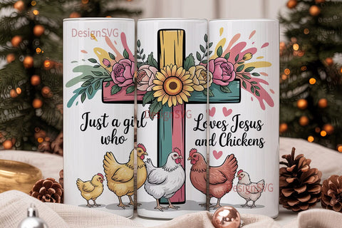 Just a Girl Who Loves Jesus Tumbler Wrap Sublimation DesignSVG 
