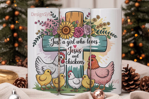 Just a Girl Who Loves Jesus Tumbler Wrap Sublimation DesignSVG 