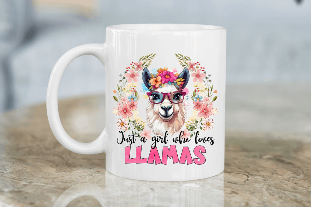 Just a girl who loves llamas Sublimation Design - So Fontsy