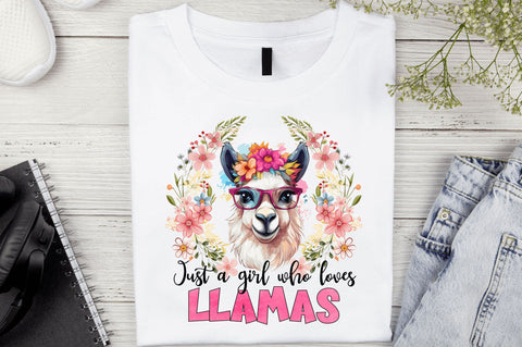 Just a girl who loves llamas Sublimation Design SVG Regulrcrative 
