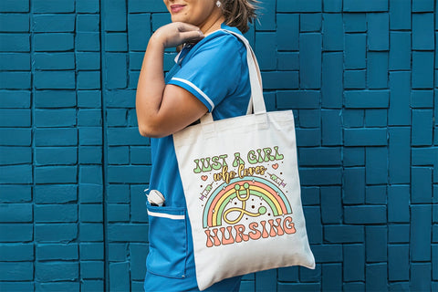 Just a Girl Who Loves Nursing, Nurse Sublimation Sublimation CraftLabSVG 