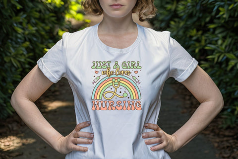 Just a Girl Who Loves Nursing, Nurse Sublimation Sublimation CraftLabSVG 