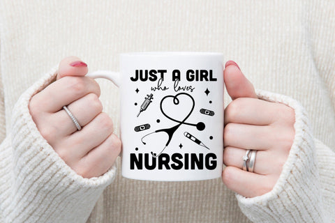 Just a Girl Who Loves Nursing, Nurse SVG SVG CraftLabSVG 