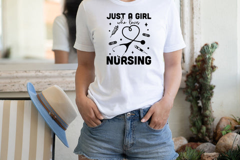 Just a Girl Who Loves Nursing, Nurse SVG SVG CraftLabSVG 
