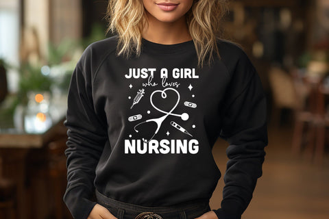 Just a Girl Who Loves Nursing, Nurse SVG SVG CraftLabSVG 