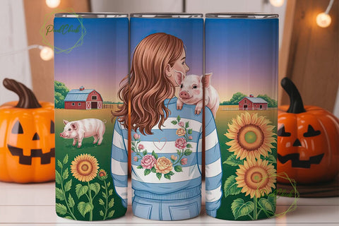 Just A Girl Who Loves Pigs Tumbler Wrap Sublimation PixelChick 