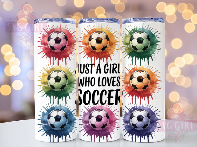 Just A Girl Who Loves Soccer Tumbler Wrap, Just A Girl Who Loves Soccer, Soccer Girl Png, Soccer Sublimation Design, Sports Tumbler Png, Soccer Mom Gift, 20oz Skinny Tumbler Sublimation SvggirlplusArt 