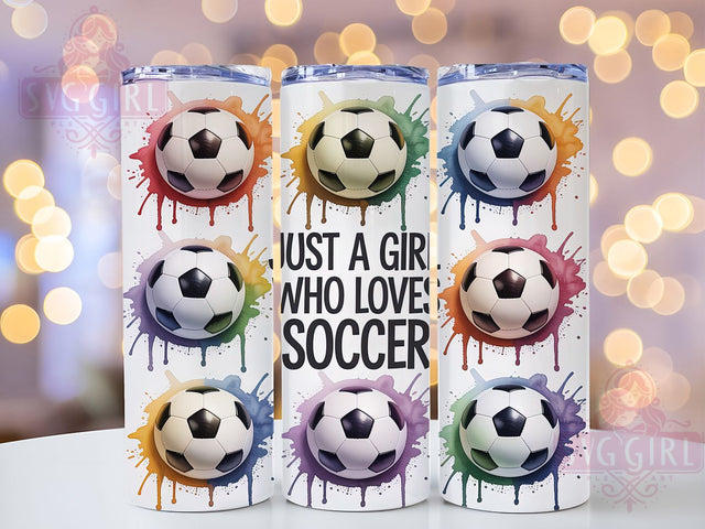 Just A Girl Who Loves Soccer Tumbler Wrap, Just A Girl Who Loves Soccer, Soccer Girl Png, Soccer Sublimation Design, Sports Tumbler Png, Soccer Mom Gift, 20oz Skinny Tumbler Sublimation SvggirlplusArt 