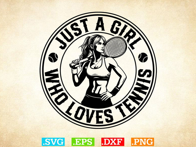 Just A Girl Who Loves Tennis Shirt, Tennis Lover SVG, Sports SVG, Tennis Family Svg SVG Creativeart88 