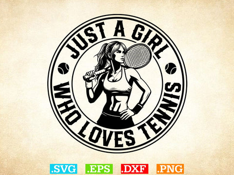 Just A Girl Who Loves Tennis Shirt, Tennis Lover SVG, Sports SVG, Tennis Family Svg SVG Creativeart88 