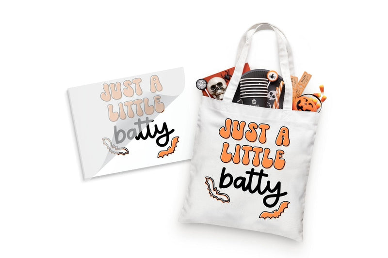 Just A Little Batty Halloween DTF Heat Transfer Physical So Fontsy T-Shirt Iron-On Transfer Shop