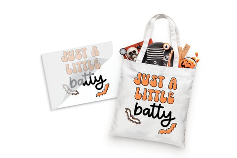 Just A Little Batty Halloween DTF Heat Transfer Physical So Fontsy T-Shirt Iron-On Transfer Shop