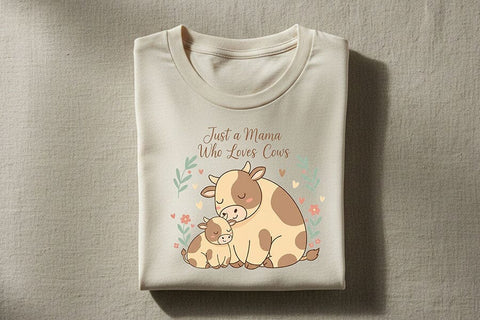 Just A Mama Who Loves Cows Png, Cow Mom Png, Farm Mama Png Design, Highland Cow Mama, Cute Cow and Calf Sublimation Western Mom Shirt Design SVG TiffsCraftyCreations 