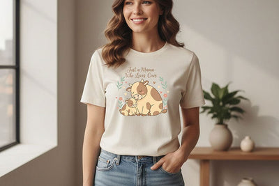 Just A Mama Who Loves Cows Png, Cow Mom Png, Farm Mama Png Design, Highland Cow Mama, Cute Cow and Calf Sublimation Western Mom Shirt Design SVG TiffsCraftyCreations 