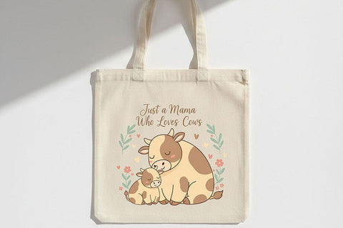 Just A Mama Who Loves Cows Png, Cow Mom Png, Farm Mama Png Design, Highland Cow Mama, Cute Cow and Calf Sublimation Western Mom Shirt Design SVG TiffsCraftyCreations 