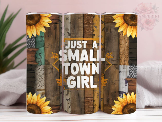 Just A Small Town Girl 20oz Tumbler Wrap PNG, Western Tumbler Png, Straight & Tapered Tumbler Wrap, Instant Digital Download Sublimation Li Zamperini 