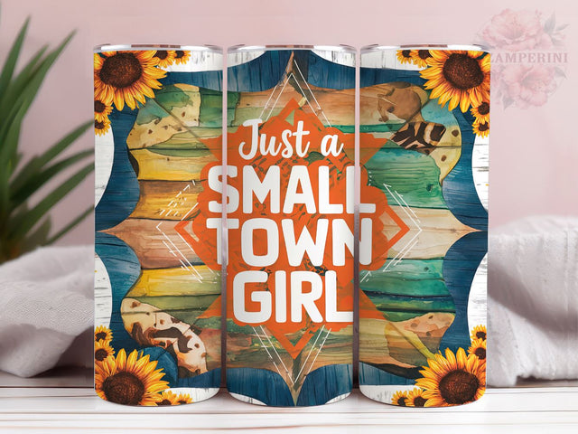 Just A Small Town Girl 20oz Tumbler Wrap PNG, Western Tumbler Png, Straight & Tapered Tumbler Wrap, Instant Digital Download Sublimation Li Zamperini 