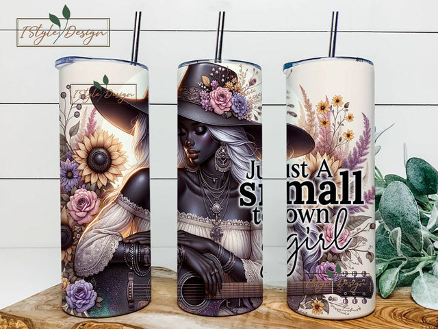 Just A Small Town Girl Skinny Tumbler Sublimation Design, Straight Tapered Seamless Wrap, PNG Instant Digital Download Sublimation iStyleDesign 