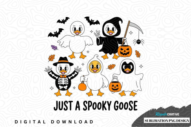Just a spooky goose halloween sublimation png design Sublimation Regulrcrative 