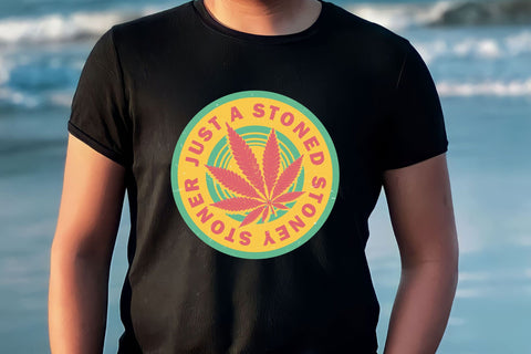 Just a Stoned Stoney Stoner Cannabis Weed Leaf Png Sublimation Sublimation Karma Genie Graphics 