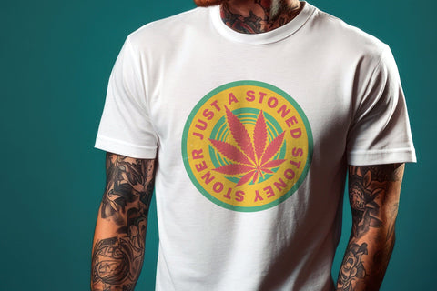 Just a Stoned Stoney Stoner Cannabis Weed Leaf Png Sublimation Sublimation Karma Genie Graphics 
