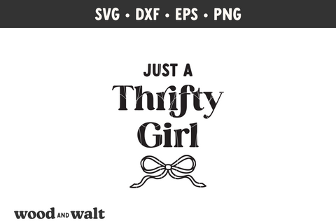 Just A Thrifty Girl SVG | Fun Motel Keychain PNG | Thrift Store Girlie Design SVG Wood And Walt 