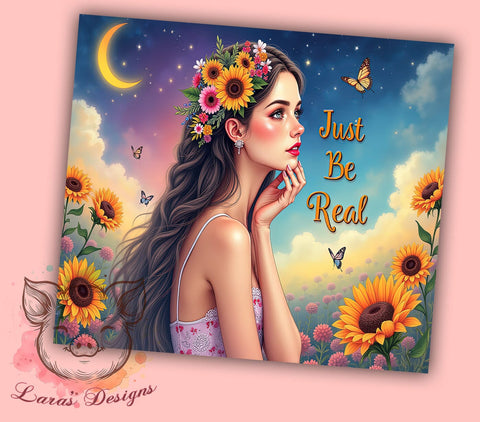 Just Be Real Tumbler, Inspirational Tumbler Wrap, 20oz PNG Design, Motivational Sublimation, Digital Tumbler Wrap, Custom Tumbler Design, Positive Vibes Tumbler Sublimation Lara' s Designs 