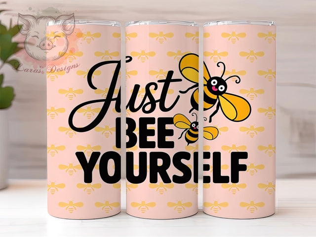 Just Bee Yourself 20oz Tumbler Wrap, Just Bee Yourself, Bee Sublimation PNG, Inspirational Bee Quote, 20oz Tumbler Wrap, Rustic Bee Design, Farmhouse Bee Wrap Sublimation Lara' s Designs 