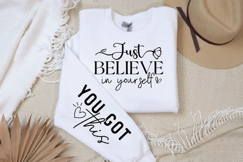 Just believe in yourself Sleeve SVG Design, Inspirational sleeve SVG, Motivational Sleeve SVG Design, Positive Sleeve SVG SVG Regulrcrative 