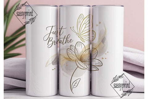 Just Breathe 20oz Tumbler Wrap Sublimation sassyprint 
