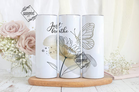 Just Breathe 20oz Tumbler Wrap Sublimation sassyprint 