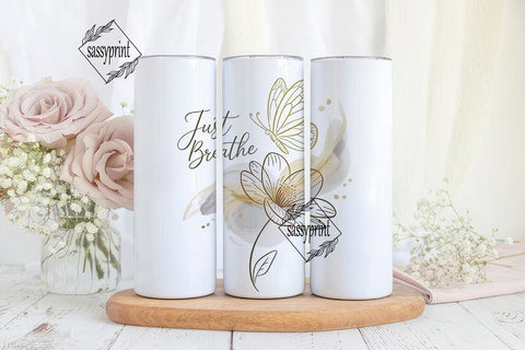 Just Breathe 20oz Tumbler Wrap Sublimation sassyprint 