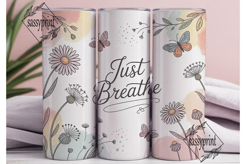 Just Breathe 20oz Tumbler Wrap Sublimation sassyprint 