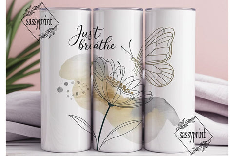 Just Breathe 20oz Tumbler Wrap Sublimation sassyprint 