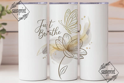 Just Breathe 20oz Tumbler Wrap Sublimation sassyprint 