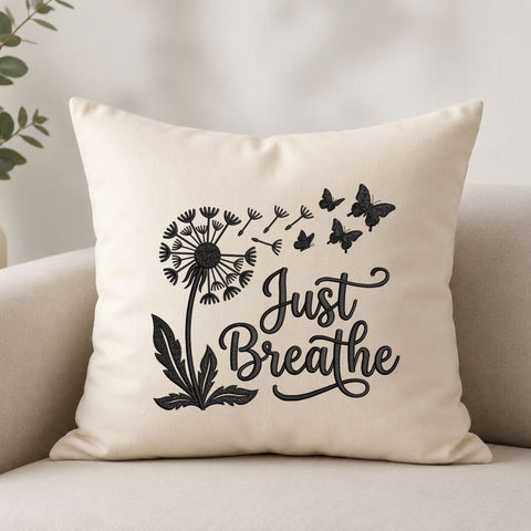 Just Breathe Dandelion Machine Embroidery Design – Butterfly Floral Inspirational Quote Embroidery/Applique DESIGNS PatternFeed8 