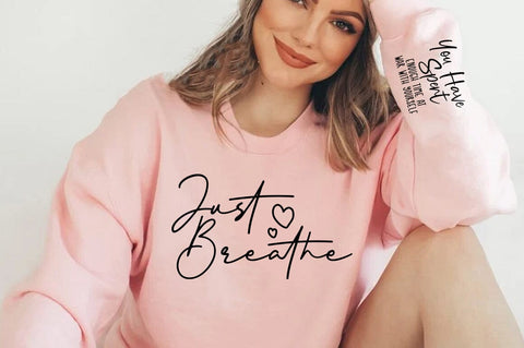 Just breathe, Jesus Motivational Inspirational Sleeve Shirt SVG Design, SVG FiveStarCrafting 