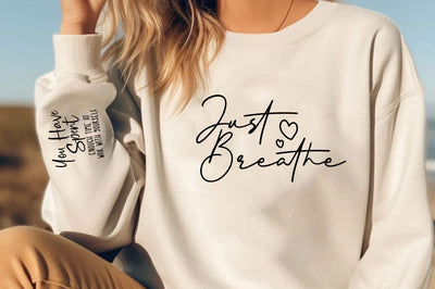 Just breathe, Jesus Motivational Inspirational Sleeve Shirt SVG Design, SVG FiveStarCrafting 