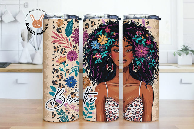 Just Breathe Self Love Quote Daily Affirmations 20oz tumbler wrap PNG Designs Sublimation Motivational tumbler Sublimation Rabbitmakies 