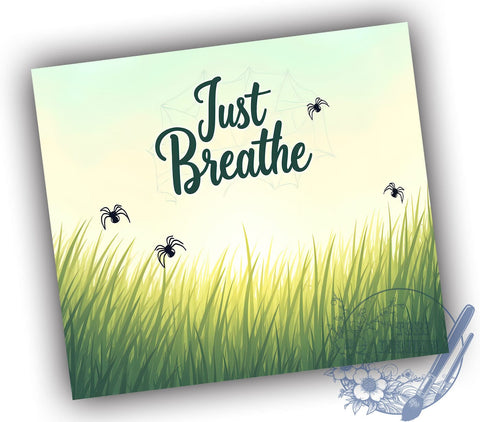 Just Breathe Tumbler, Inspirational Affirmation Design, 20oz Sublimation Wrap, Motivational Drinkware, Mindfulness Gift, Positive Vibes Tumbler, Self-Care Decor, Wellness Gift Idea Sublimation ToriDesigns 