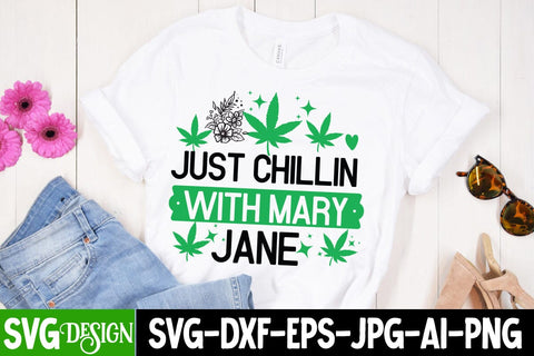 Just Chillin With mary Jane SVG Cut File, Just Chillin With mary Jane SVG Design Quotes, Weed Sublimation PNG,Weed SVG Cut Files,Weed SVGs SVG BlackCatsMedia 