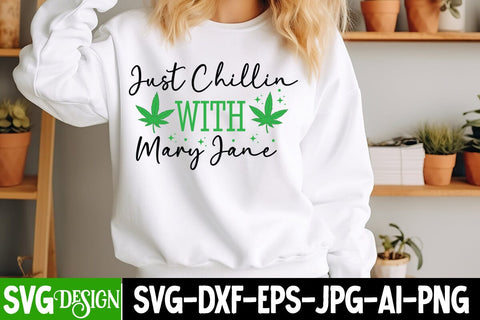 Just Chillin With Mary Jane SVG Design,Weed SVG Design,Cannabis SVG,Weed SVG Cut,Weed SVG Bundle,Weed Sublimation Design,Cannabis SVG Cut File,Weed SVG SVG BlackCatsMedia 