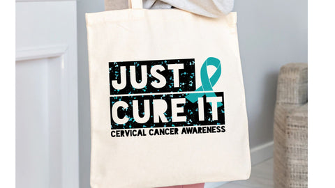 Just Cure It Cervical Cancer Awareness PNG | Teal Ribbon Sublimation Design | Cancer Support Sublimation Download Sublimation Print Perfect Design Shop 