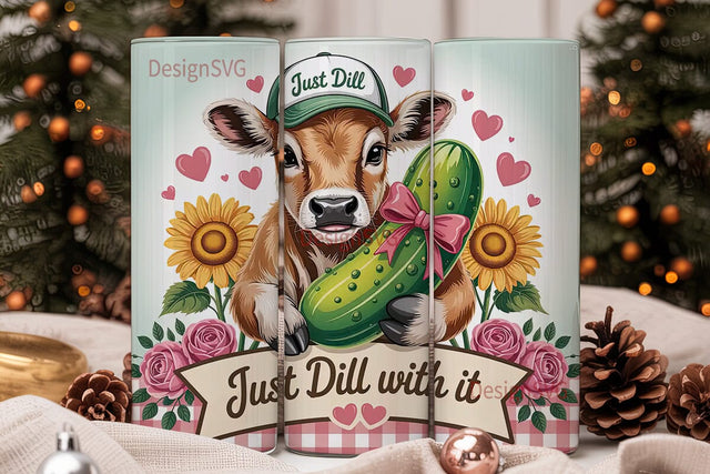 Just Dill With It 20oz Tumbler Wrap Sublimation DesignSVG 