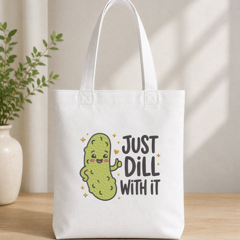 Just Dill With It Pickle Embroidery Design – Funny Pickle Machine Embroidery File, Cute Dill Pickle Saying Design Embroidery/Applique DESIGNS PatternFeed8 